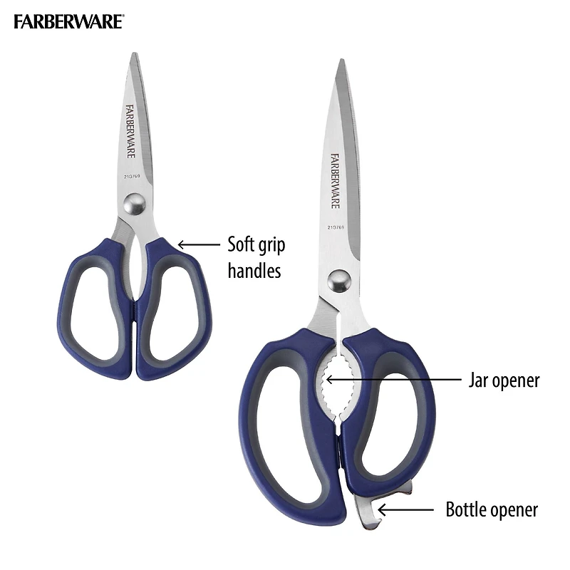 Farberware 2-Piece Ink Blue & Gray Shears Set