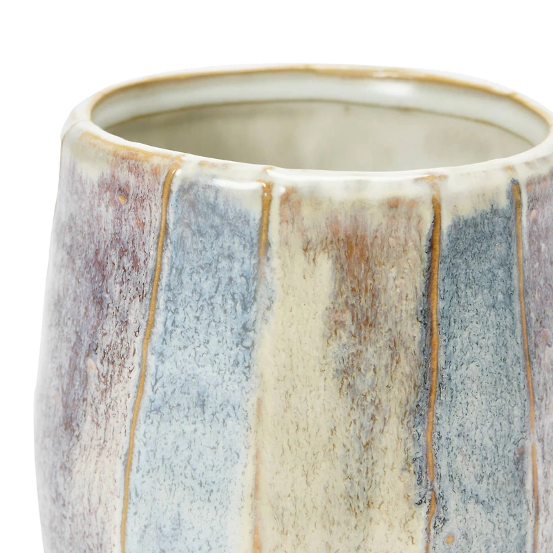 12" Reactive Glaze Hand-Painted Stoneware Planter