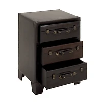 Dark Brown Wood 3-Drawer Traditional Cabinet