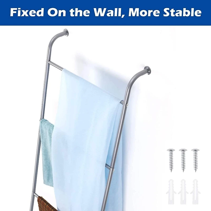 NEX™ 5ft. 4-Bar Wall-Leaning Free-Standing Blanket Ladder