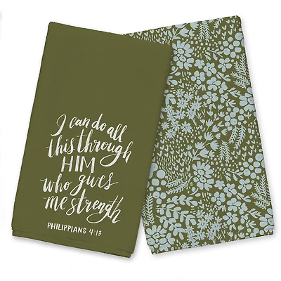 All Things Through Him Tea Towel Set