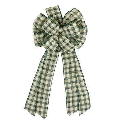 21" Green Check Tree Bow by Celebrate It®