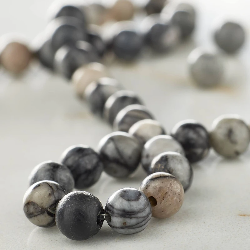 12 Pack: Black Network Stone Rondelle Beads, 4mm by Bead Landing®