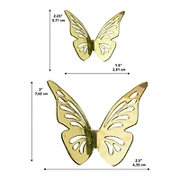 RoomMates 3D Gold Butterflies Peel & Stick Mirror Decals