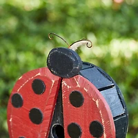 Glitzhome® 11.5" Distressed Wood Ladybug Birdhouse