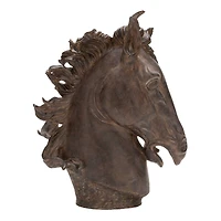 25" Brown Polystone Traditional Horse Sculpture