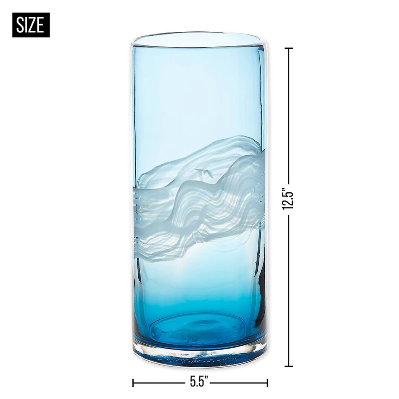 12.5" Ocean Waters Glass Vase