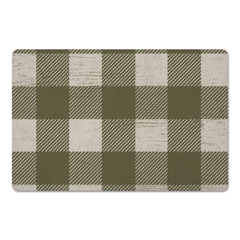 Green Buffalo Check Floor Mat