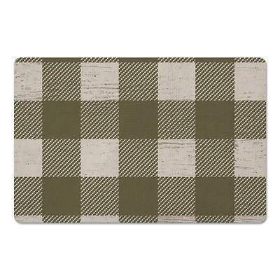 Green Buffalo Check Floor Mat
