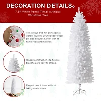 7.5ft. Unlit Pencil Tinsel Artificial Christmas Tree