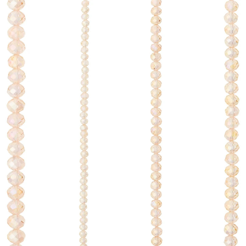 Pink & Gold Plated Faceted Glass Rondelle Beads by Bead Landing™