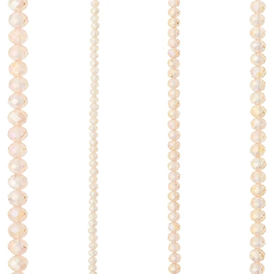Pink & Gold Plated Faceted Glass Rondelle Beads by Bead Landing™