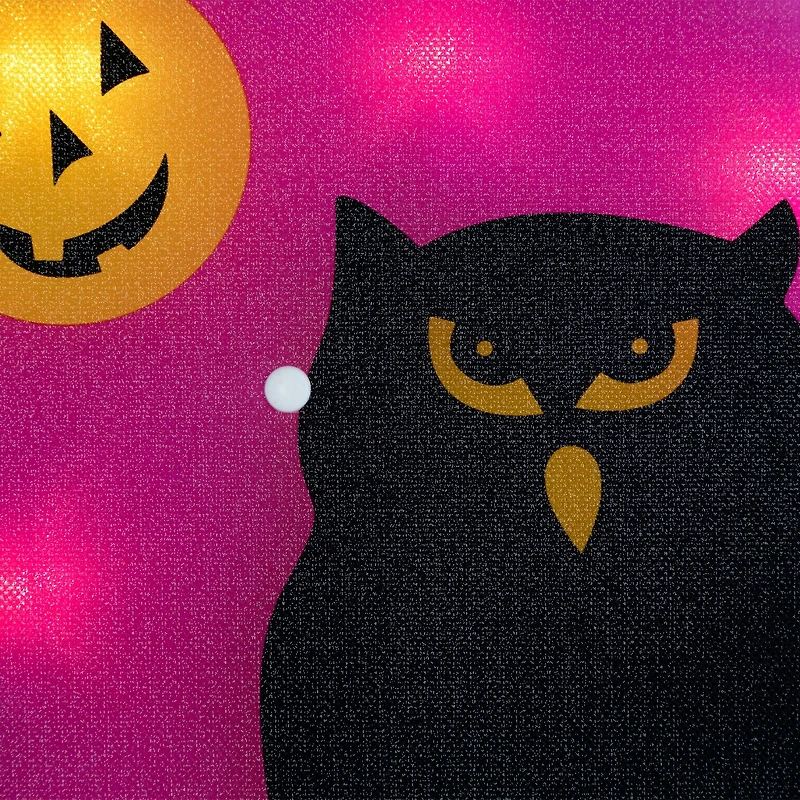 Lighted Owl Halloween Window Silhouette