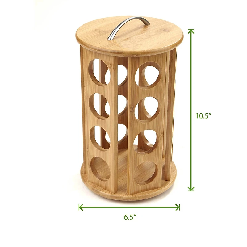 Mind Reader 30 Capacity Bamboo Single Serve Coffee Pod Holder Carousel