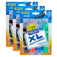 Crayola® Project XL Classic Poster Markers, 3 Packs of 4