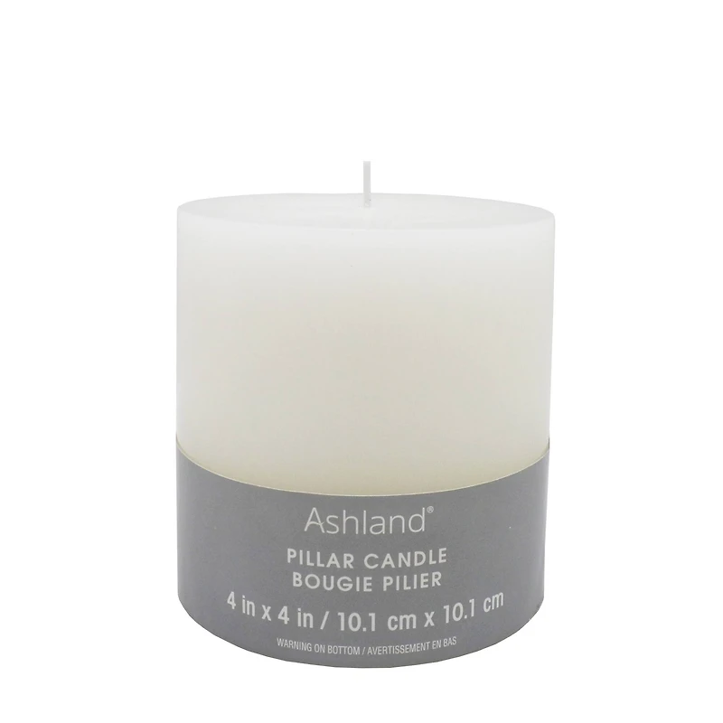 4" x 4" White Pillar Candle by Ashland®
