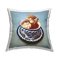 Stupell Industries Chihuahua Hot Chocolate Pet Animal Café Humor Throw Pillow 18" x 18"