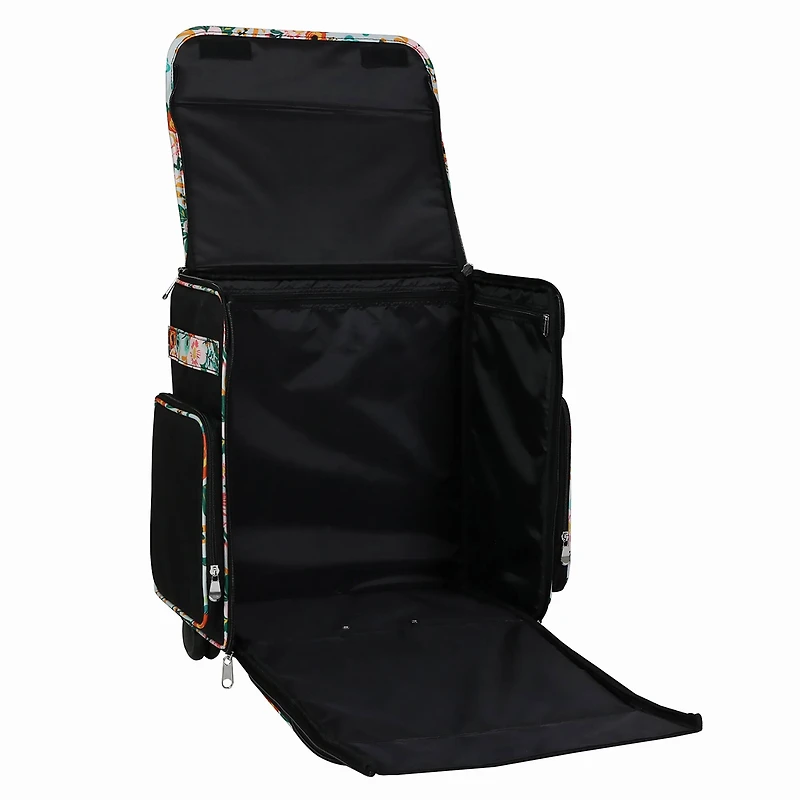 Everything Mary Black & Floral Rolling Scrapbook Travel Case