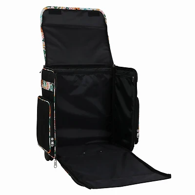 Everything Mary Black & Floral Rolling Scrapbook Travel Case