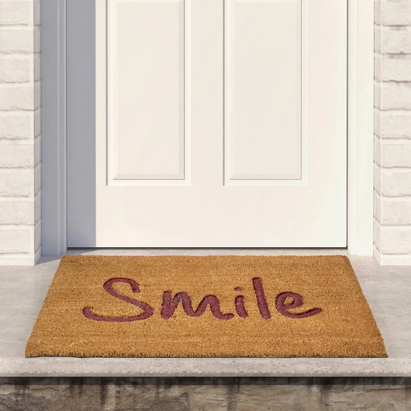 Natural Coir Smile Doormat