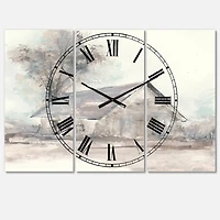 Designart 'Farmhouse Barn Grey Iii Farmhouse Multipanel Wall Clock