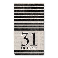 Halloween Date Newspaper Distressed Tea Towel Set