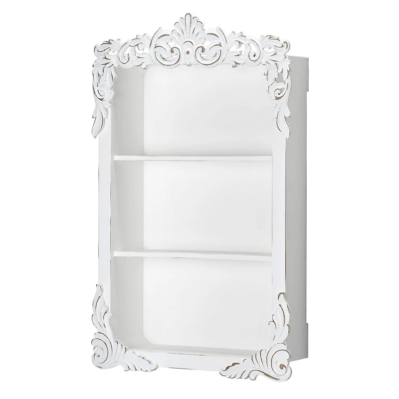 American Art Decor Balos Carved Wall Shelves - 18" x 28" x 6"