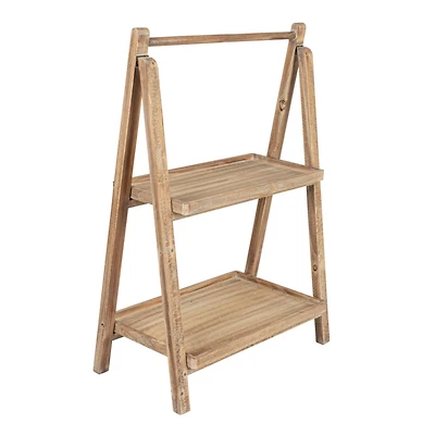 Hello Honey® 3ft. 2-Tier Natural Wood Folding Storage Stand