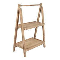 Hello Honey® 3ft. 2-Tier Natural Wood Folding Storage Stand