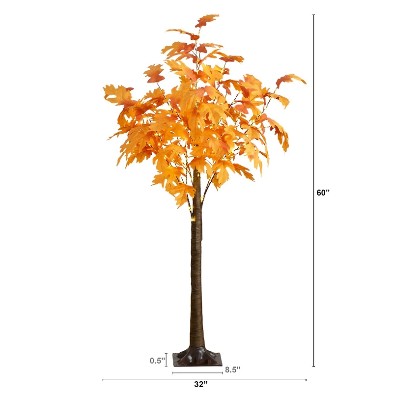 5ft. Pre-Lit Autumn Maple Artificial Fall Tree with 240 Warm White LED Lights