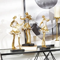 Golden Musical Trio Glam Tabletop Sculpture Set