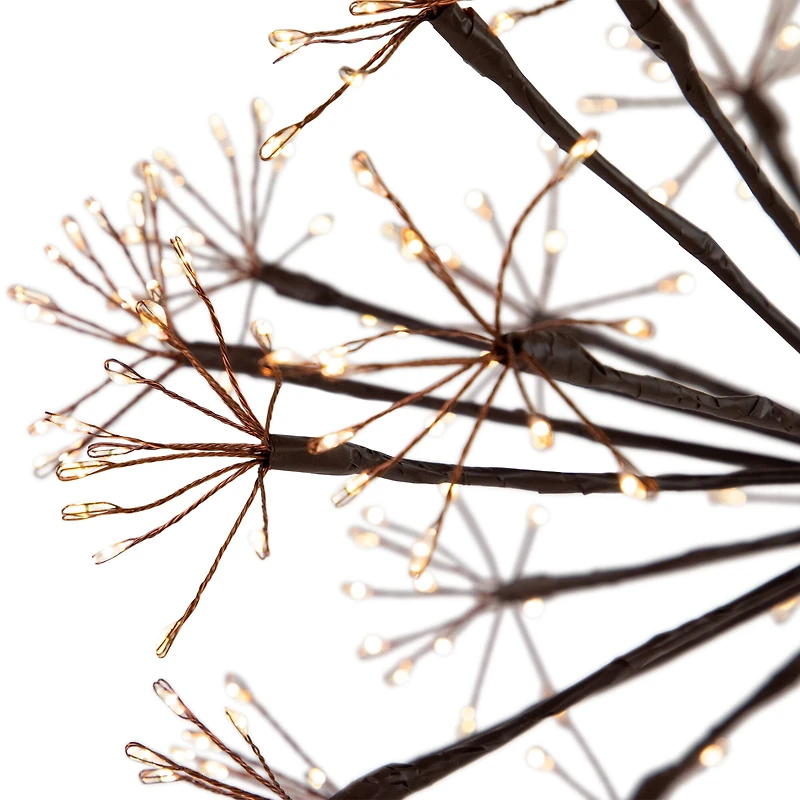 12" Pre-Lit LED Brown Christmas Ball Decoration