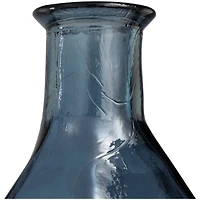 24" Blue Recycled Glass Tall Spanish Bottleneck Vase