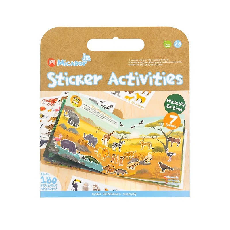 Micador jR. Reusable Sticker Activities Wildlife Pack