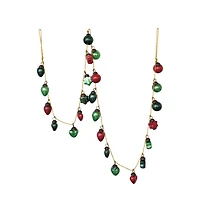 Hello Honey® 6ft. Green & Red Mercury Glass Ball Ornament Garland