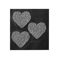 1.5" Rhinestone Heart Iron On Patches, 3ct. by Make Market®