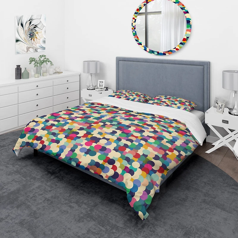 Designart 'Geometric Pattern with Circles' Modern & Contemporary Bedding Set