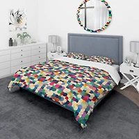 Designart 'Geometric Pattern with Circles' Modern & Contemporary Bedding Set