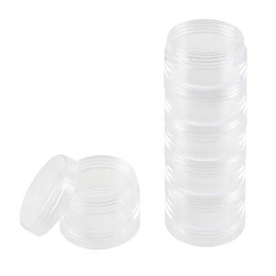 1.5" Clear 6-Container Round Bead Storage Stack by Bead Landing™