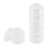1.5" Clear 6-Container Round Bead Storage Stack by Bead Landing™