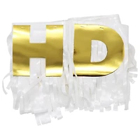 6.5ft. Gold & White Happy Birthday Fringe Banner by Celebrate It™