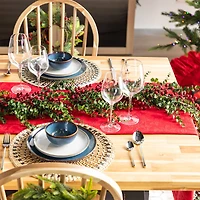 Glitzhome® 9ft Christmas Greenery Eucalyptus Garland with Red Berries