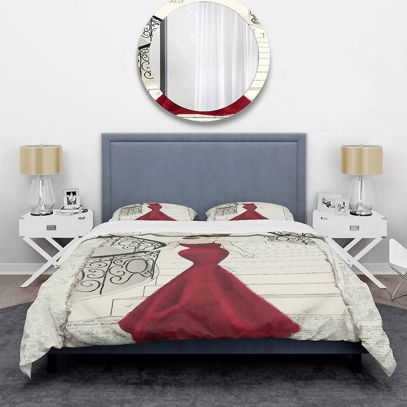 Designart 'Elegance Glam Paris Diva III' Glam Bedding Set