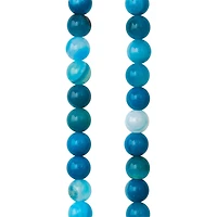Blue Striped Agate Round Beads, 6mm by Bead Landing™