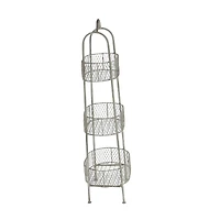 White Iron Farmhouse 3 Tier Tray Stand