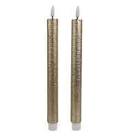 10.5" Gold Birch LED Wax Taper Candles, 2ct. by Ashland®