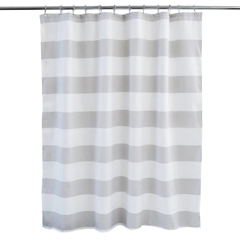 Elle Décor Gray Jacquard Weave Shower Curtain