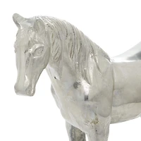 Silver Glam Aluminum Sculpture, Horse 17" x 23" x 6"
