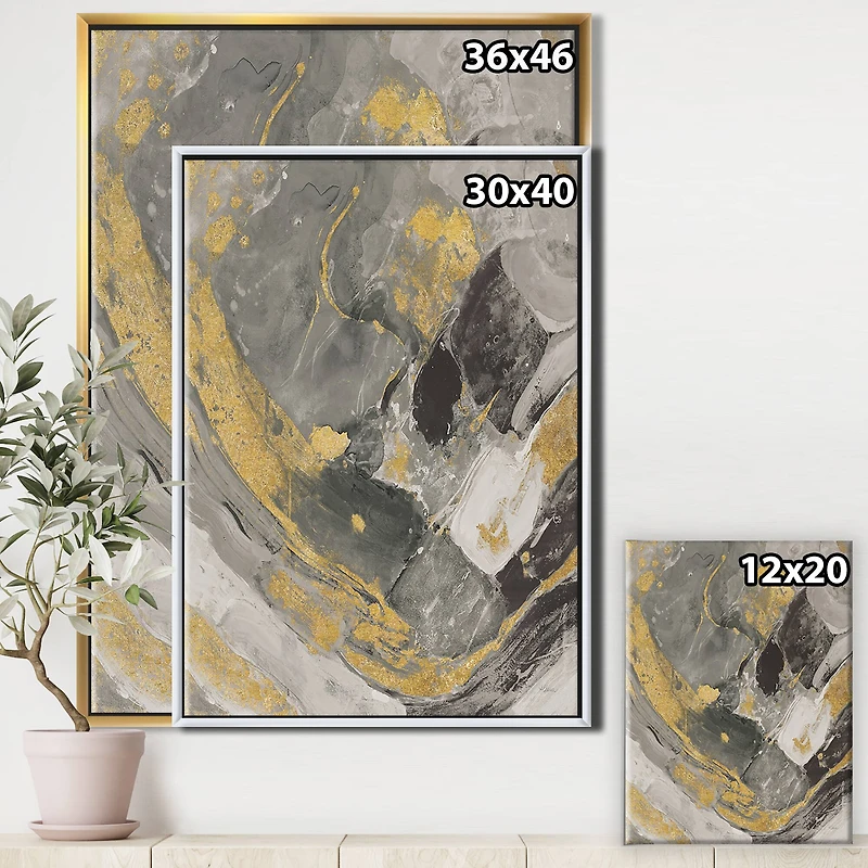 Designart - Marble Gold and Black II