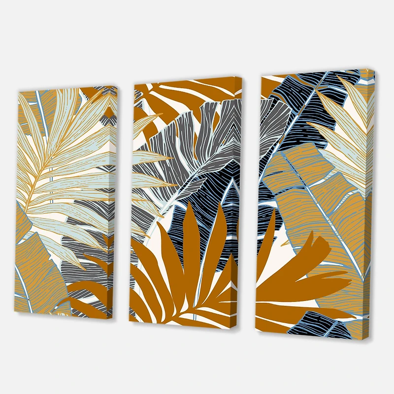 Designart - Abstract Tropical Summer Palm Tree & Banana Leaves